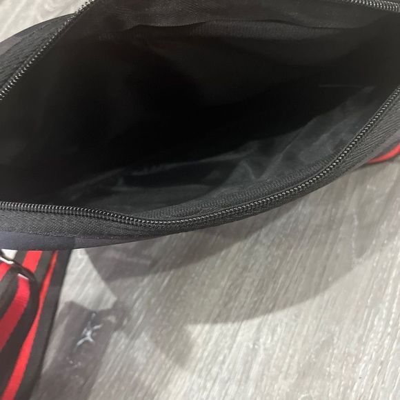 Hadley Neoprene Crossbody Camo Neoprene Fabric Black Red Crossbody Strap - Picture 7 of 8